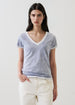 SHORT SLEEVE PIMA CLASSIC REVERSE SPRAY V-NECK TEE