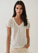 SHORT SLEEVE PIMA CLASSIC REVERSE SPRAY V-NECK TEE