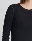 LONG SLEEVE COTTON MODAL VINTAGE RIB CREW