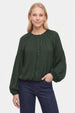 BUTTON UP BUBBLE HEM BLOUSE