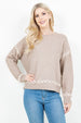 CROSS STITCH TRIM SWEATER