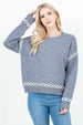 CROSS STITCH TRIM SWEATER