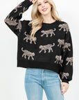 BIG CAT PRINT SWEATER