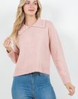 PEARL TRIM COLLAR SWEATER