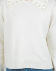 PEARL TRIM COLLAR SWEATER