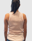 COTTON CASHMERE FRAYED TANK