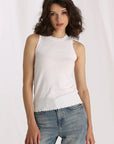 COTTON CASHMERE FRAYED TANK