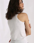 COTTON CASHMERE FRAYED TANK