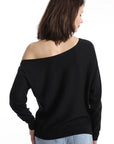 COTTON CASHMERE OFF THE SHOULDER TOP