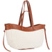 FAUX LEATHER TRIM TOTE BAG