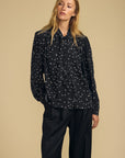 ALMA SILK POLKA DOT TIE NECK BLOUSE