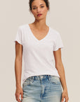 LILITH COTTON SLUB V-NECK TEE