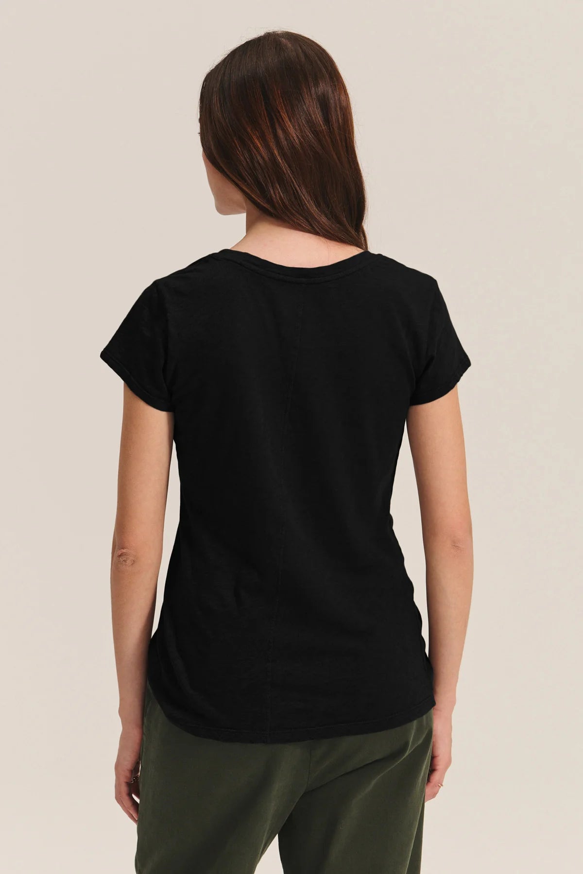ODELIA COTTON SLUB SCOOP NECK TEE