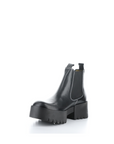 fly london exia lug sole chelsea boot in black, front angled view