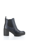 fly london tope lug sole heeled chelsea boot in navy, side view 