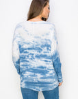 TIE DYE CREPE LONG SLEEVE DOLMAN TOP