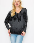 WASHED OUT TIE DYE LONG SLEEVE DOLMAN TOP