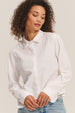 JOCELYN PEARL TRIM COLLAR POPLIN SHIRT