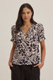 LESLIE PRINTED COTTON VISCOSE PUFF SLEEVE BLOUSE