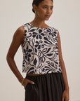 NAEEM PRINTED COTTON VISCOSE SLEEVELESS TOP