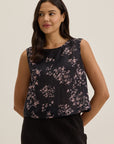 NAEEM PRINTED COTTON VISCOSE SLEEVELESS TOP