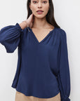 AZALEA RAYON CHALLIS LONG SLEEVE TOP