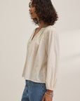 CARINA TONAL STITCH EMBROIDERY BLOUSE