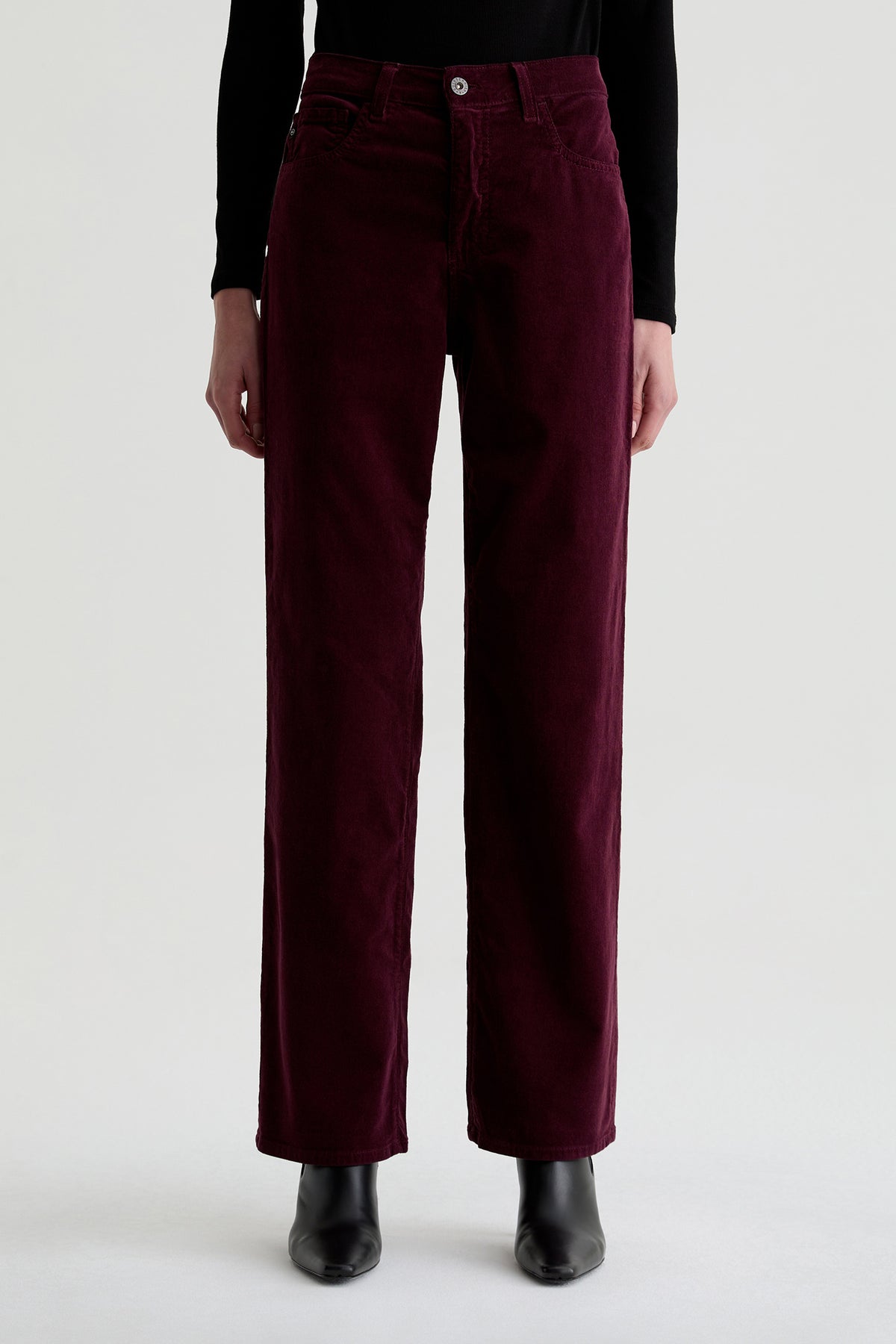 BRINLEY MID-RISE STRAIGHT CORDUROY IN WINERY