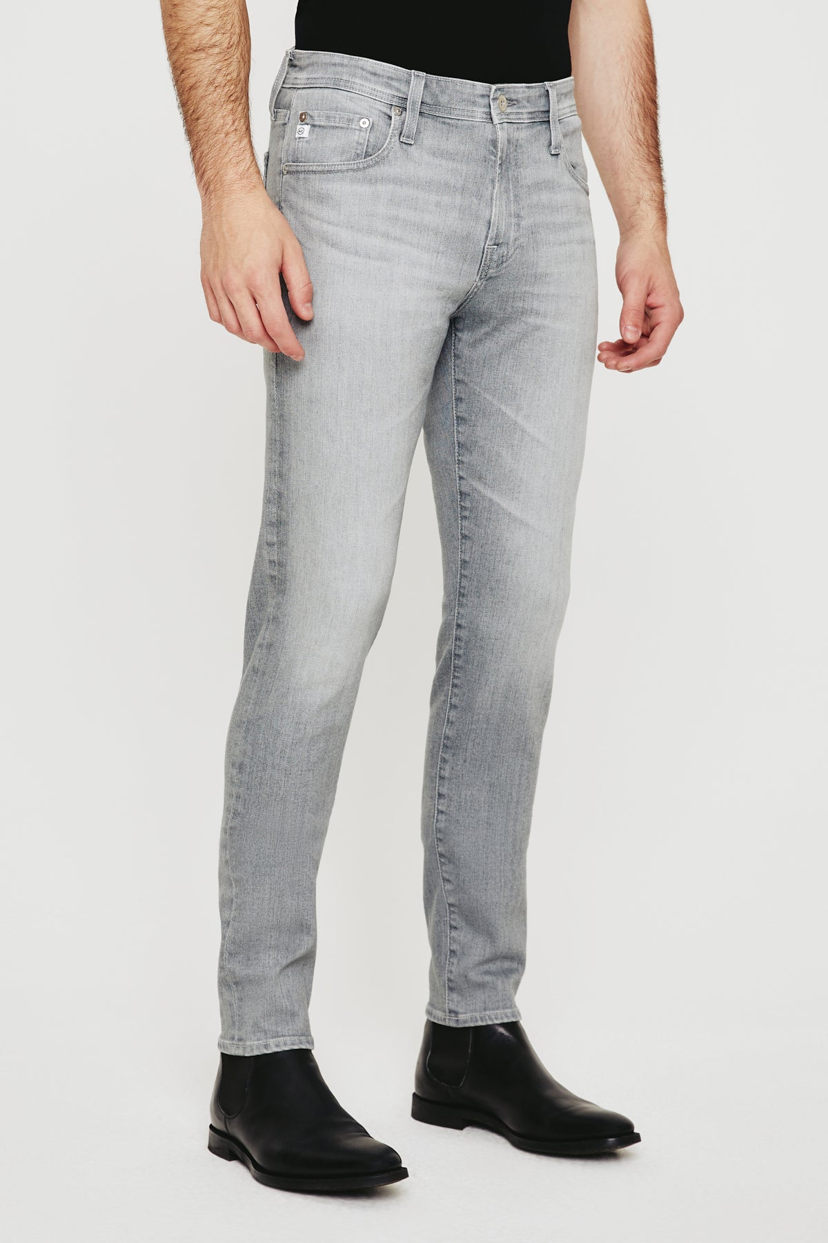 ag jeans dylan slim fit jean in huerta grey, front view
