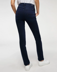 7 for all mankind kimmie mid rise straight dark blue back