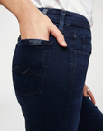 7 for all mankind kimmie mid rise straight dark blue detail
