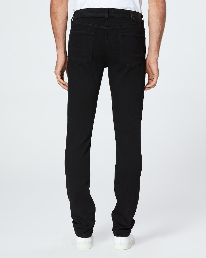 waist down rear view of the lennox skinny fit jean from Paige in black shadow